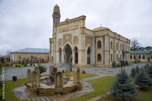 City mosque, cloudy January day, Gabala. Azerbaijan