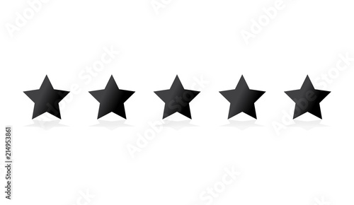 Five stars customer product rating review flat icon for apps and websites 
