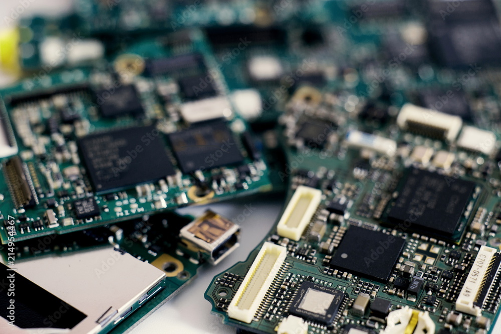Electronic Waste,Semiconductor in Printed Circuit Board, technology background.