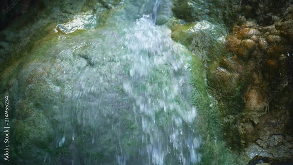 Hot spring waterfall. Rapid stream. Bagni San Filippo, Italy Hot spring waterfall. Rapid stream. Bagni San Filippo, Italy