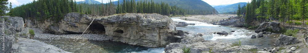 panorama picture with a river and a cave panorama picture with a river and a cave
