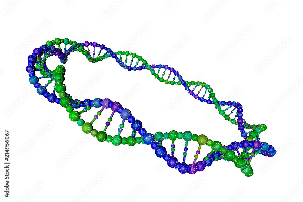 DNA strand in form of circle. Vector illustration. Pointillism style. DNA strand in form of circle. Vector illustration. Pointillism style.