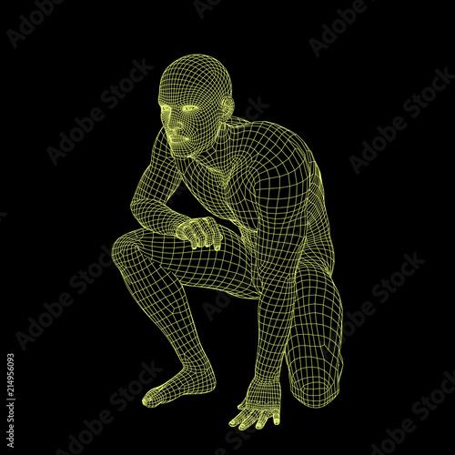 Man sitting on the ground. ...