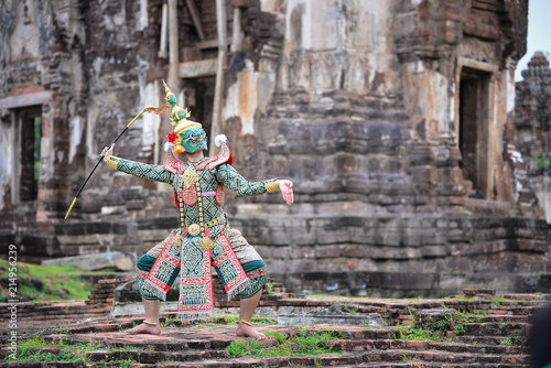 Fotografie Hanuman-TossakanThai high classical dance in mask