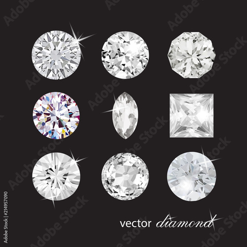 Сollection of different shapes vector diamonds © ataly123