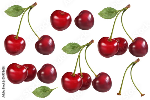 Cherry with an elements isolated on white for your design