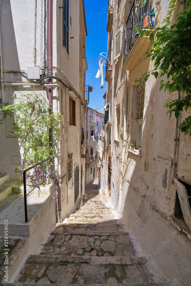 a narrow street in the summer resort city