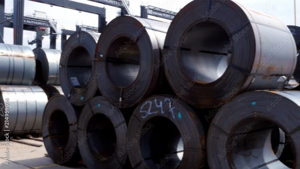 cold rolled steel sheet coils in bull in the port of Gdynia cold rolled steel sheet coils in bull in the port of Gdynia