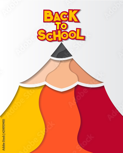 Back to school papercut pencil background