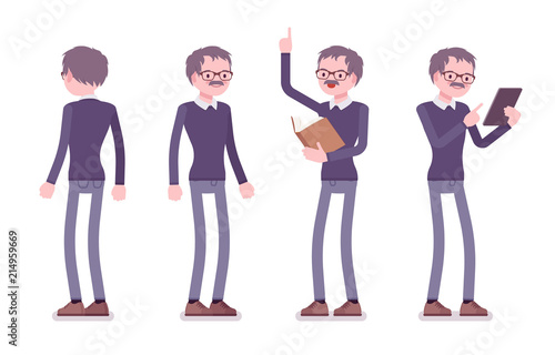 Male teacher standing