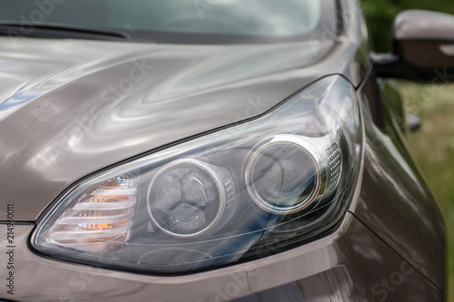 Modern car headlights.