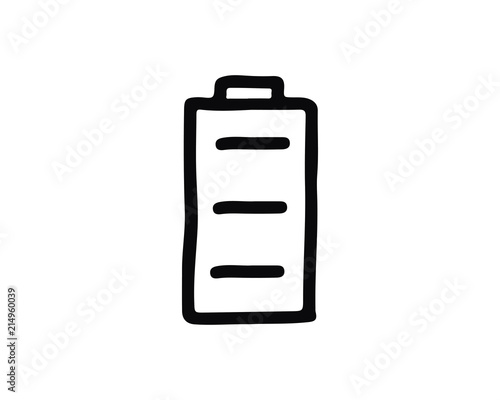 full battery icon hand drawn design illustration,designed for web and app