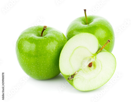 Green apples Isolated on a white background