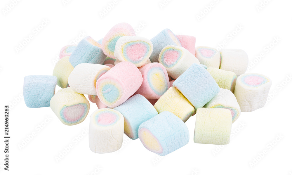 marshmallows on white background marshmallows on white background