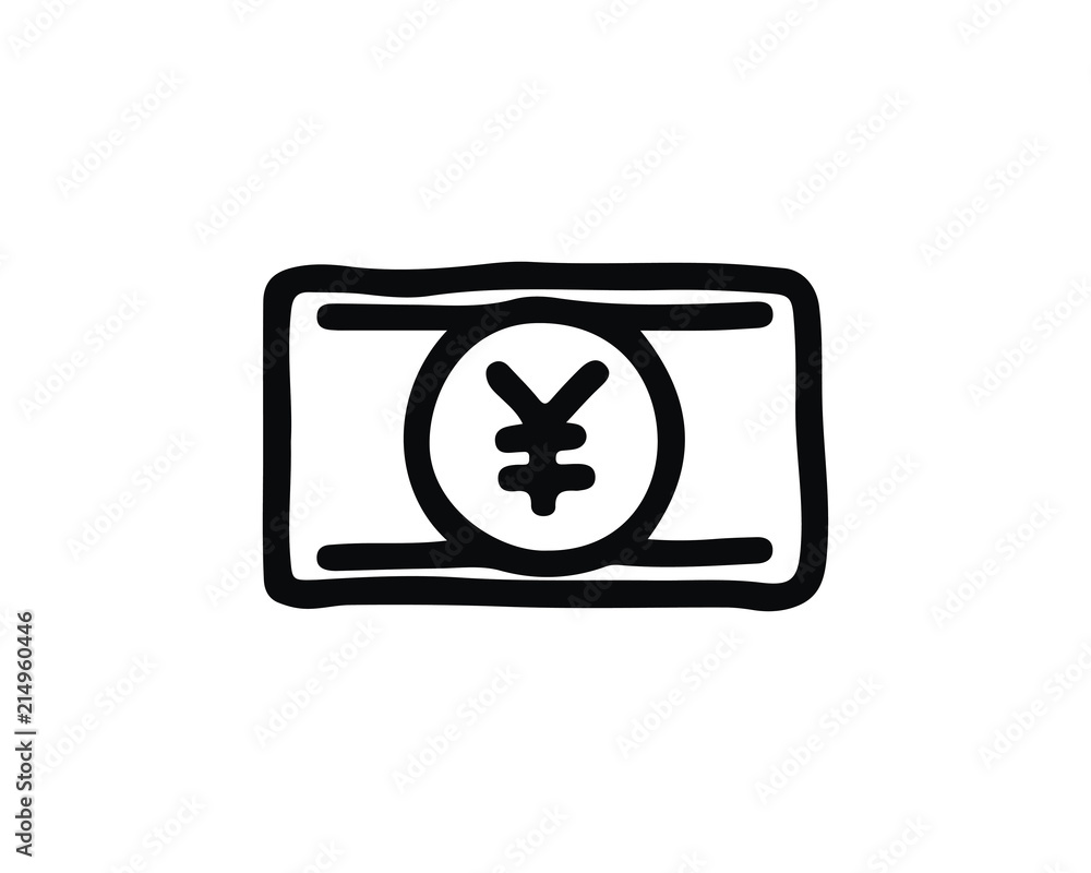 Obraz premium yen icon hand drawn design illustration,designed for web and app