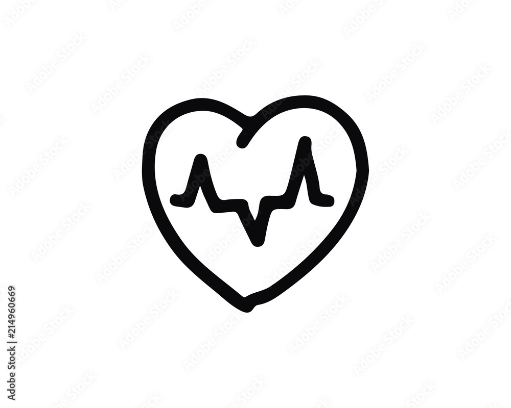heartbeat icon hand drawn design illustration,designed for web and app heartbeat icon hand drawn design illustration,designed for web and app