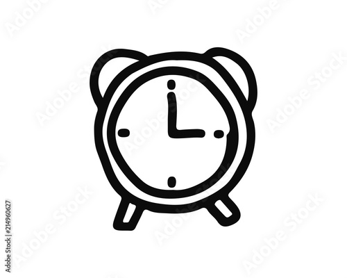 alarm clock icon hand drawn design illustration,designed for web and app