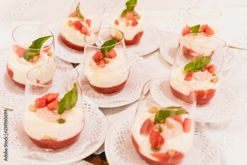 Ice cream dessert served during a wedding