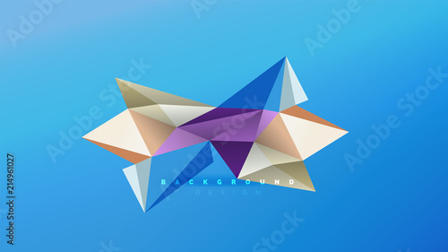 Abstract background - geometric origami style shape composition  triangular low poly design concept. Colorful trendy minimalistic illustration