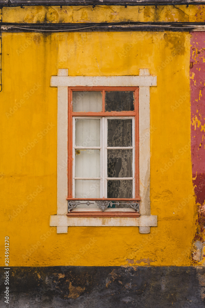 Old window in Portuguese town.