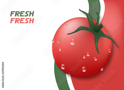 Fresh tomato card illustration