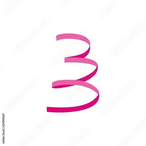 Pink serpentine icon. Flat illustration of pink serpentine vector icon for web isolated on white