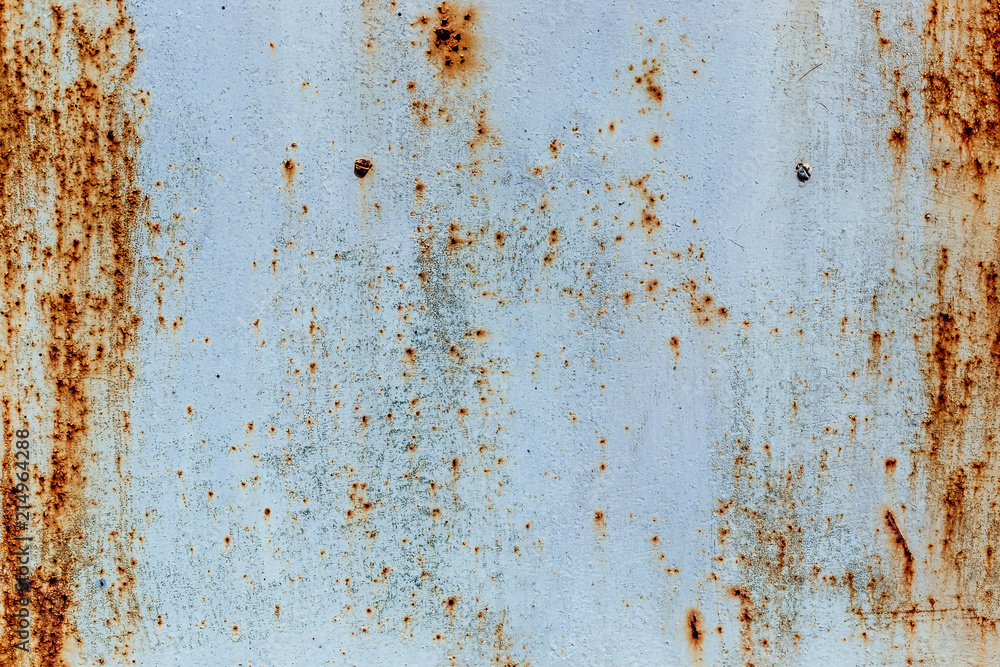 Old rusty white metal background. Old rusty white metal background.