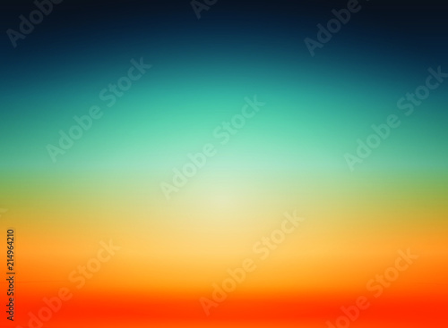 Sunset Blurred Vector Background. Orange and blue Gradient.
