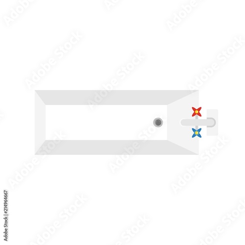 Top view of bathtube icon. Flat illustration of top view of bathtube vector icon for web isolated on white