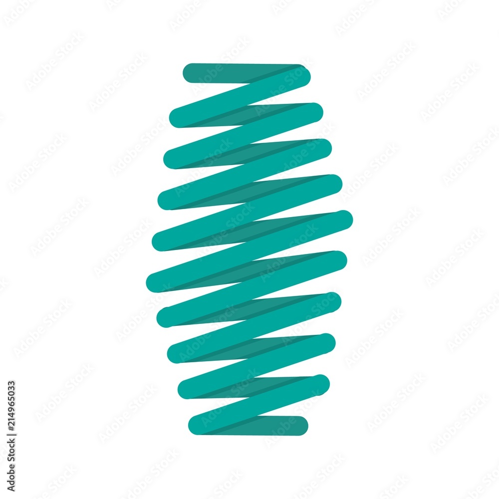 Fat spring coil icon. Flat illustration of fat spring coil vector icon for web isolated on white Fat spring coil icon. Flat illustration of fat spring coil vector icon for web isolated on white
