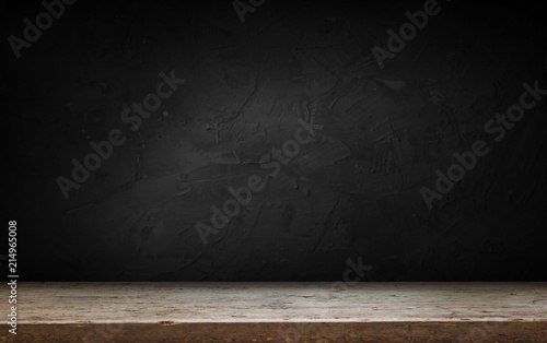 black background and desk board table