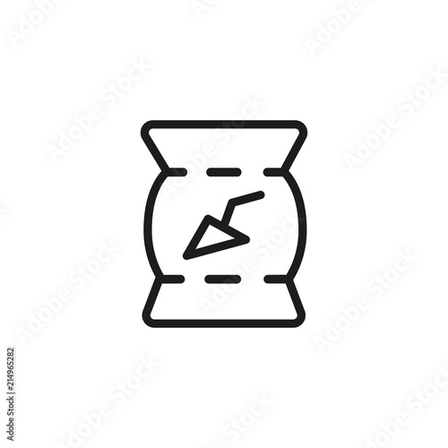 Bag of wall putty line icon. Renovation, package, store. Construction concept. Vector illustration can be used for topics like refurbishment, repair, home improvement