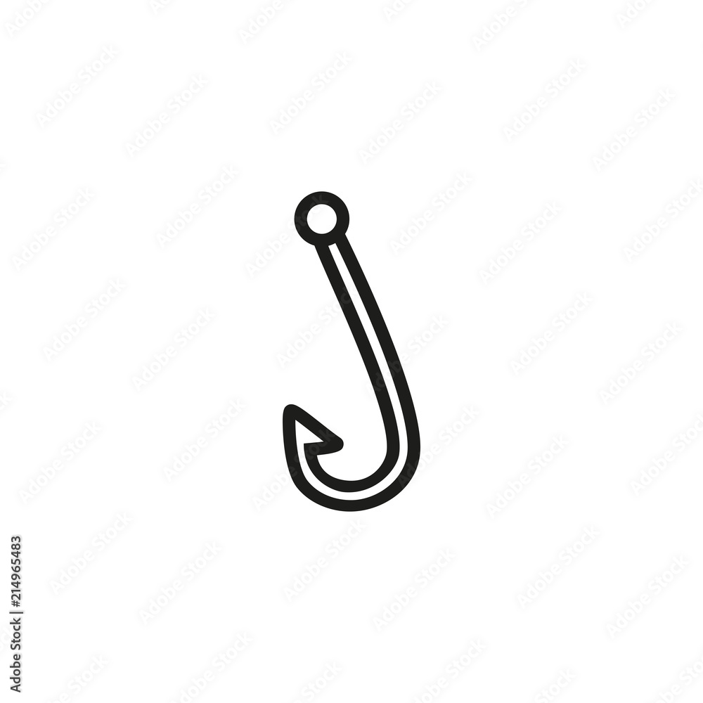 Fishing hook line icon. Tool, catching, tackle. Fishing equipment concept.  Vector illustration can be used for topics like tourism, fishing store,  sport Stock Vector