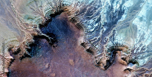 Quadro su tela whims of time,  Aerial view of desert in Africa