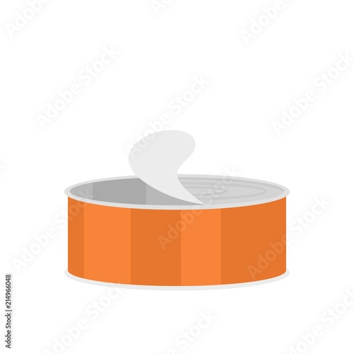 Open tin can icon. Flat illustration of open tin can vector icon for web isolated on white