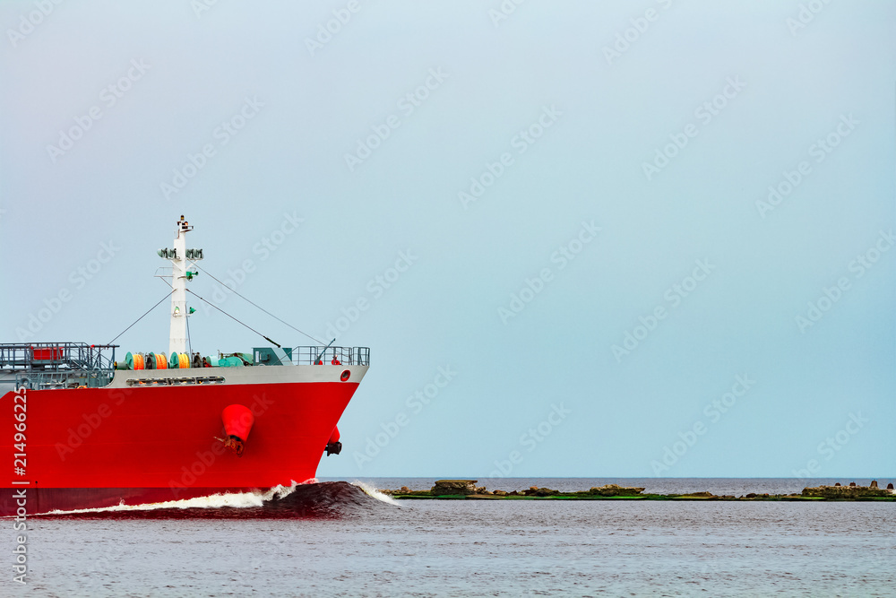 Red cargo tanker ship Red cargo tanker ship