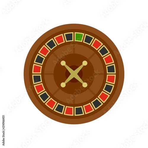 Casino roulette icon. Flat illustration of casino roulette vector icon for web isolated on white