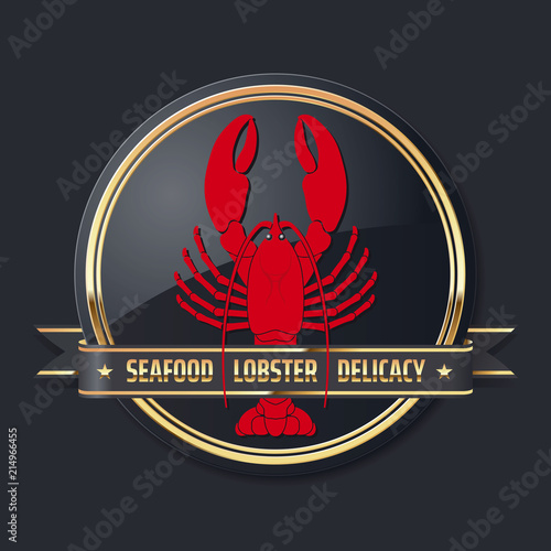 noble glossy golden delicacy or seafood vector lobster logo