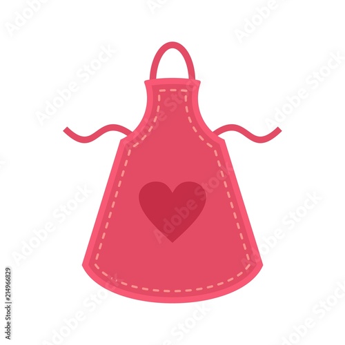 Heart apron icon. Flat illustration of heart apron vector icon for web isolated on white