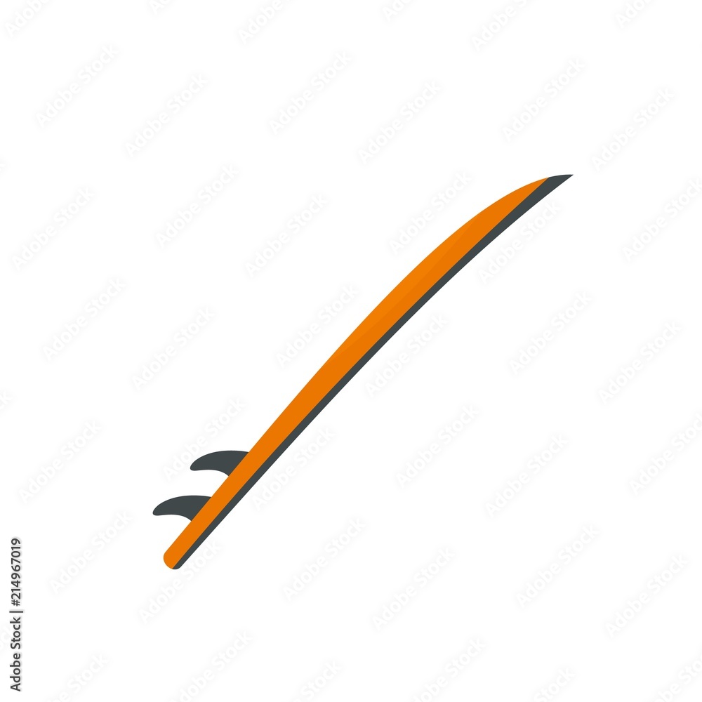 Side view of surfboard icon. Flat illustration of side view of surfboard vector icon for web isolated on white Side view of surfboard icon. Flat illustration of side view of surfboard vector icon for web isolated on white