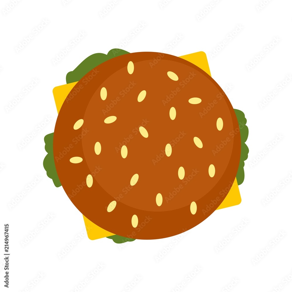 Top view hamburger icon. Flat illustration of top view hamburger vector icon for web isolated on white