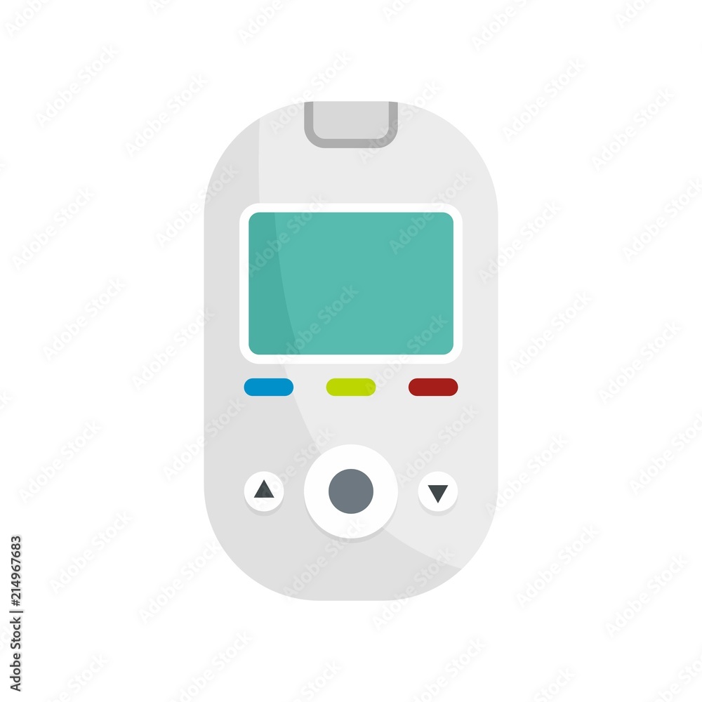 Glucometer tool icon. Flat illustration of glucometer tool vector icon for web isolated on white Glucometer tool icon. Flat illustration of glucometer tool vector icon for web isolated on white