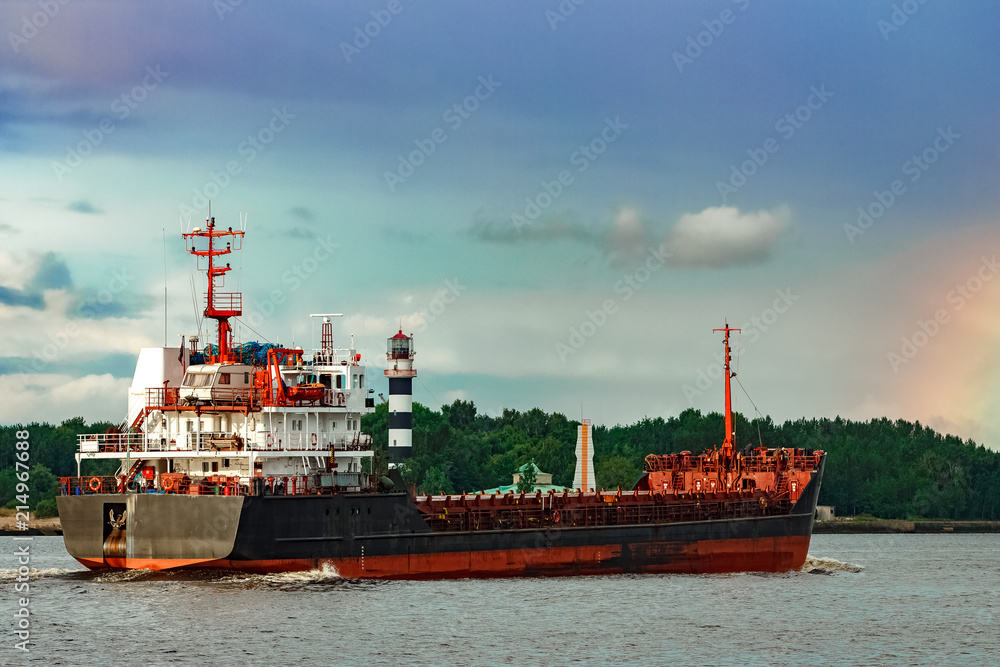 Black cargo ship Black cargo ship