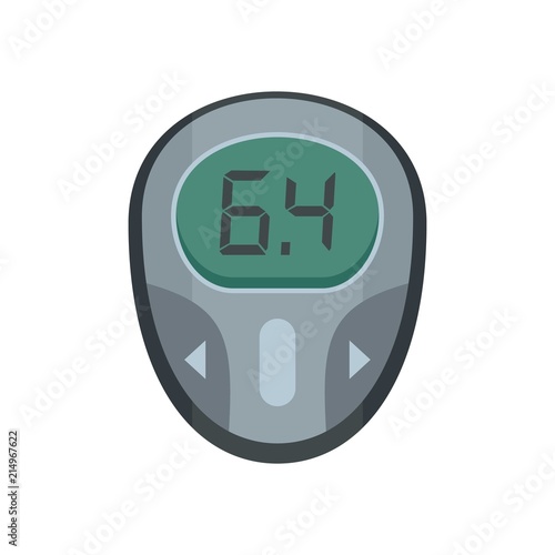 Glucose meter icon. Flat illustration of glucose meter vector icon for web isolated on white