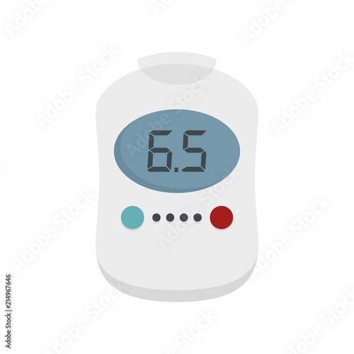 Modern glucose meter icon. Flat illustration of modern glucose meter vector icon for web isolated on white