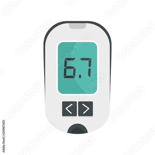 Glucometer icon. Flat illustration of glucometer vector icon for web isolated on white
