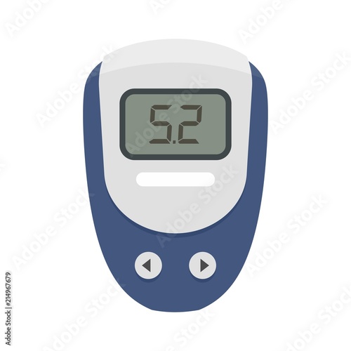 Electronic glucometer icon. Flat illustration of electronic glucometer vector icon for web isolated on white