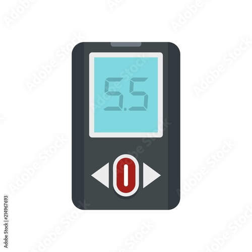 Blood glucometer icon. Flat illustration of blood glucometer vector icon for web isolated on white