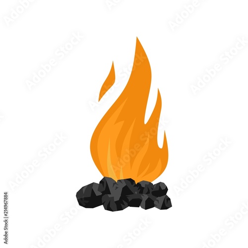 Coal fire icon. Flat illustration of coal fire vector icon for web isolated on white