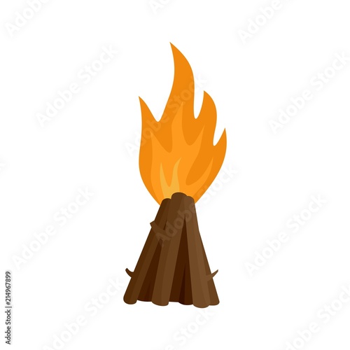 Tepee fire icon. Flat illustration of tepee fire vector icon for web isolated on white